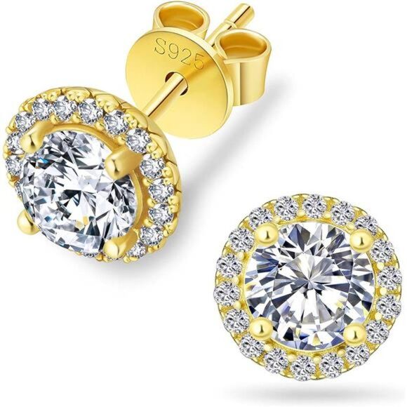 Certified Moissanite Stud Earrings 0.5ct-2count Simulated Diamond Earrings Gift - Picture 2 of 7